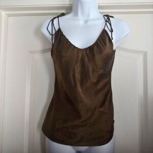 Reformation Olive Green Silky Satin Spaghetti Strap Y2K Retro